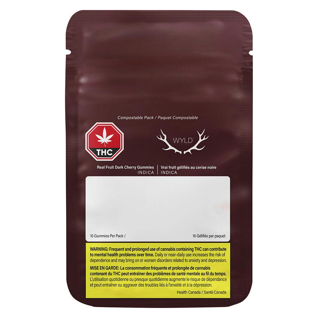 Wyld - real fruit dark cherry gummies 5:1 cbn:thc - 10 pack