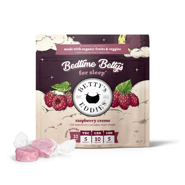 EdiblesBedtime Betty’s Raspberry Crème 10pk (5mg THC/ 10mg CBD/ 5mg