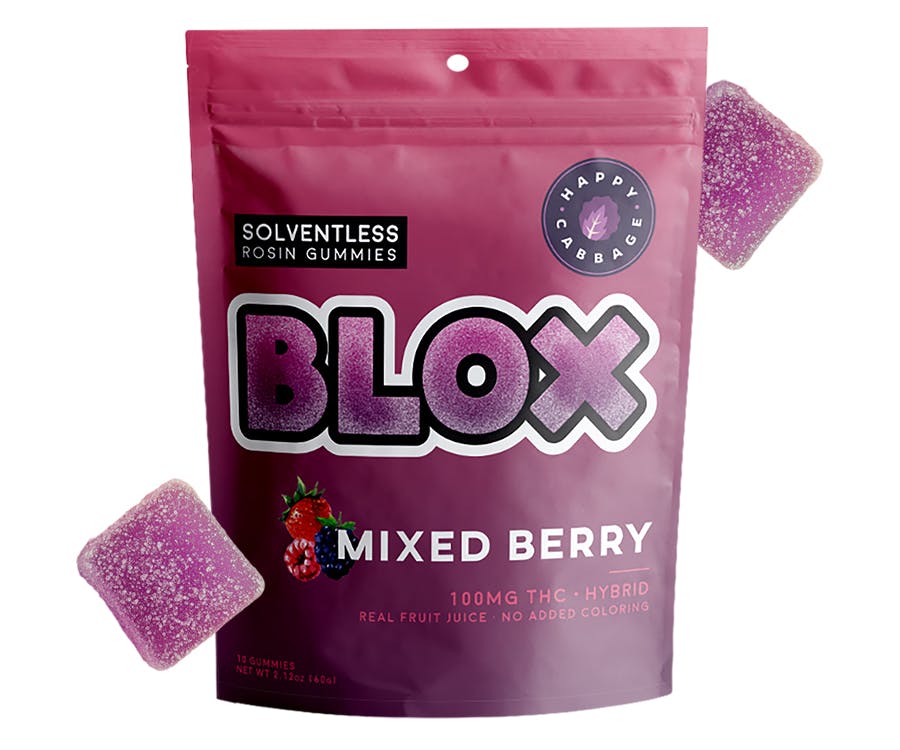 Blox- Mixed Berry (Hybrid) 100mg- Solventless Rosin Gummies 10pk