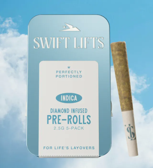 Swift Lifts Diamond Infused Pre-Roll Pack Motorbreath 5pk/2.5g (indica, infused pre roll packs)
