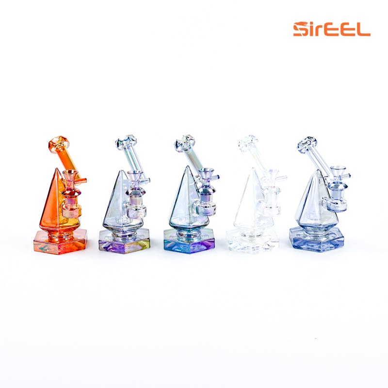 Product 6" Iridized Pyro Prism Bong