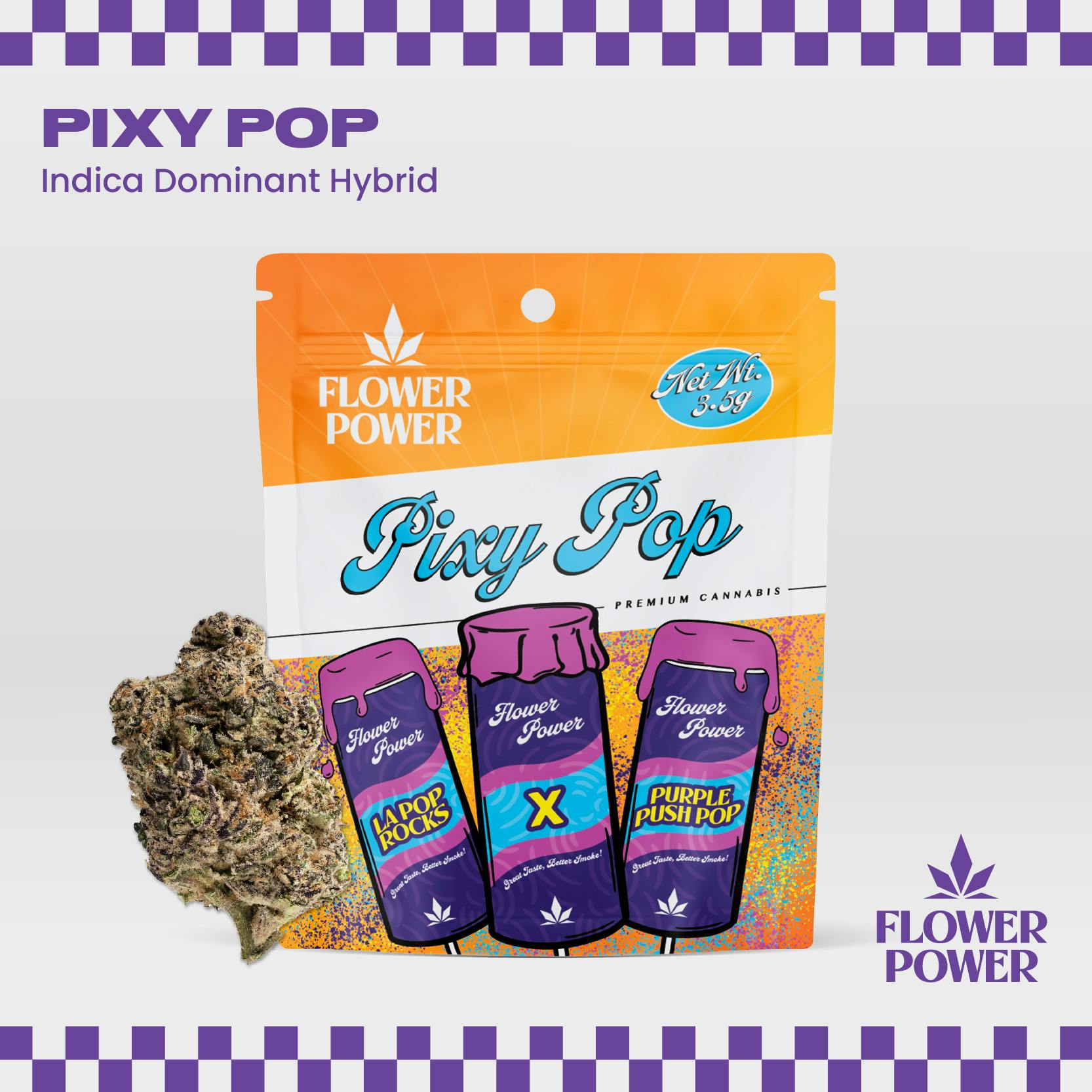 Pixy Pop 3.5G Pre Pack by Flower Power – Flower at Gatsby Cannabis