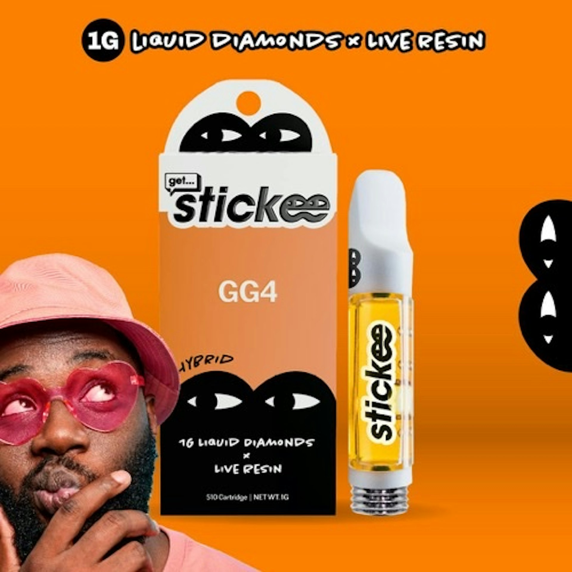 Stickee - GG4 Liquid Diamonds x Live Resin 1G Cartridge