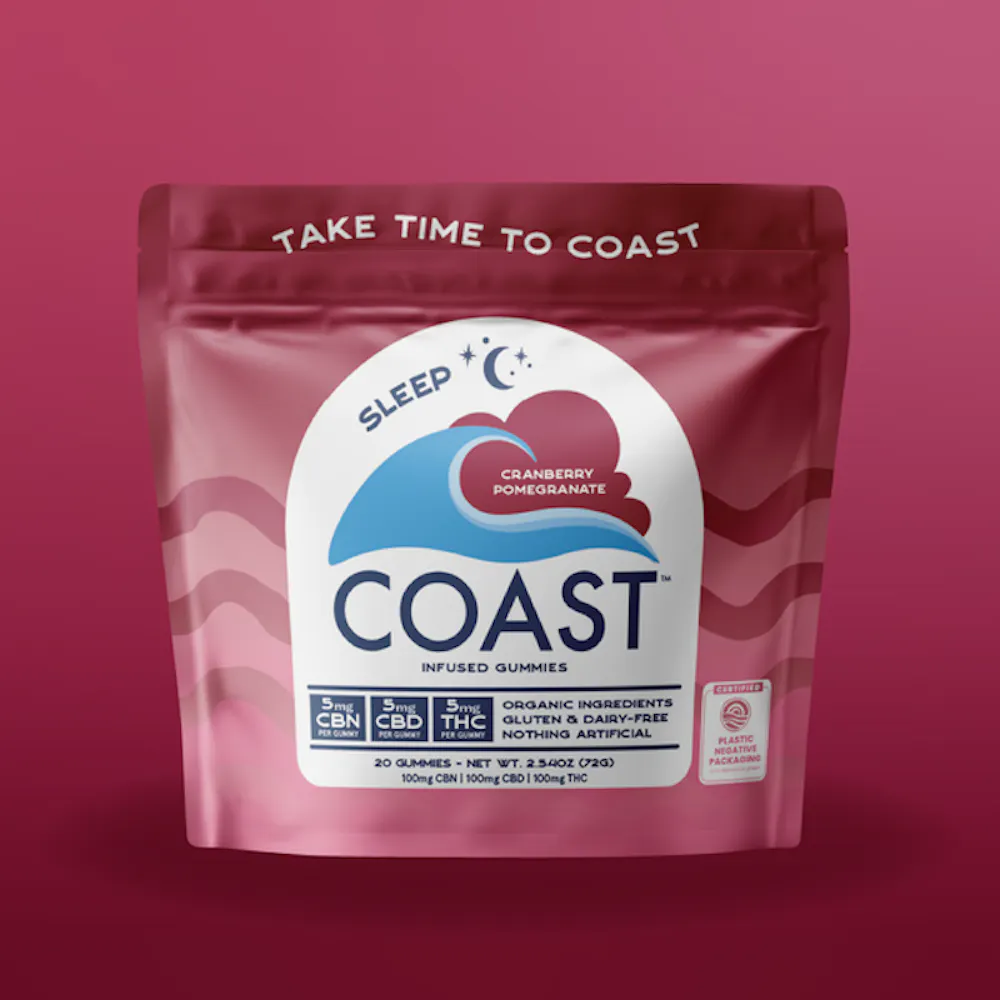 Product Coast Cannabis Co. - Cranberry Pomegranate (Sleep) 5:5:5 Gummies (100mg 20pk)