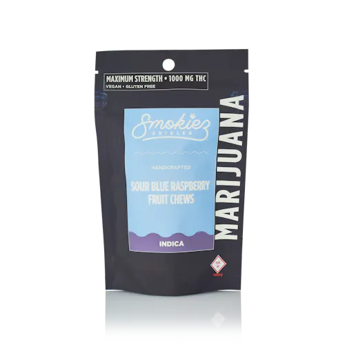 Smokiez | Sour Indica Blue Raspberry Chews (20pk)-1