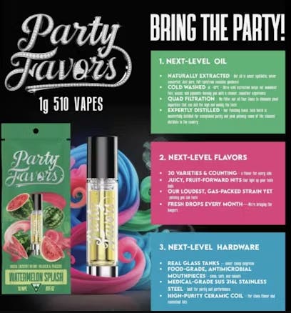 vape cartridge flavors Party Favors Distillate - Permanent Marker at NOXX Cannabis Available Flavors::Strawberry Apricot Ice HHC-P Vape Vuse Green Blinking Superior