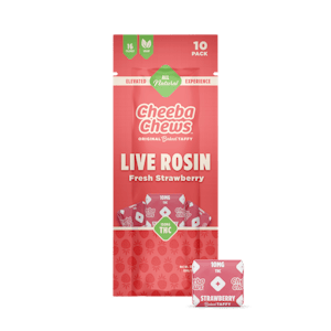 Cheeba Chews | 100mg THC Live Rosin Chews | Strawberry