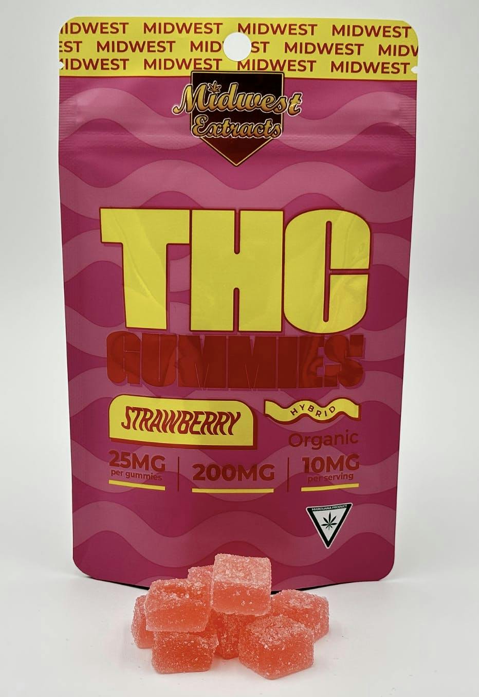 Strawberry Gummies - 8PK 200MG by Midwest Extracts – Edibles at Gatsby Cannabis