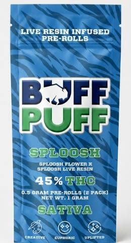 Buff Puff - 2 Pack Live Resin Infused .5g Prerolls - Sploosh