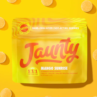 Jaunty - 100mg Gummies 1:1:1 THC/CBG/CBD - Mango Sunrise