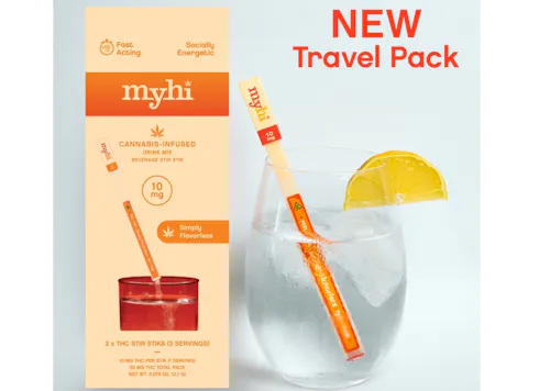 MyHi | Simply Flavorless | THC Infused Drink Mix | 10mg Stir Sticks | 3pk-active