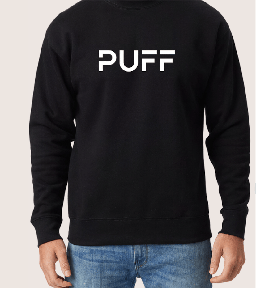 Black Puff Crew Neck- M