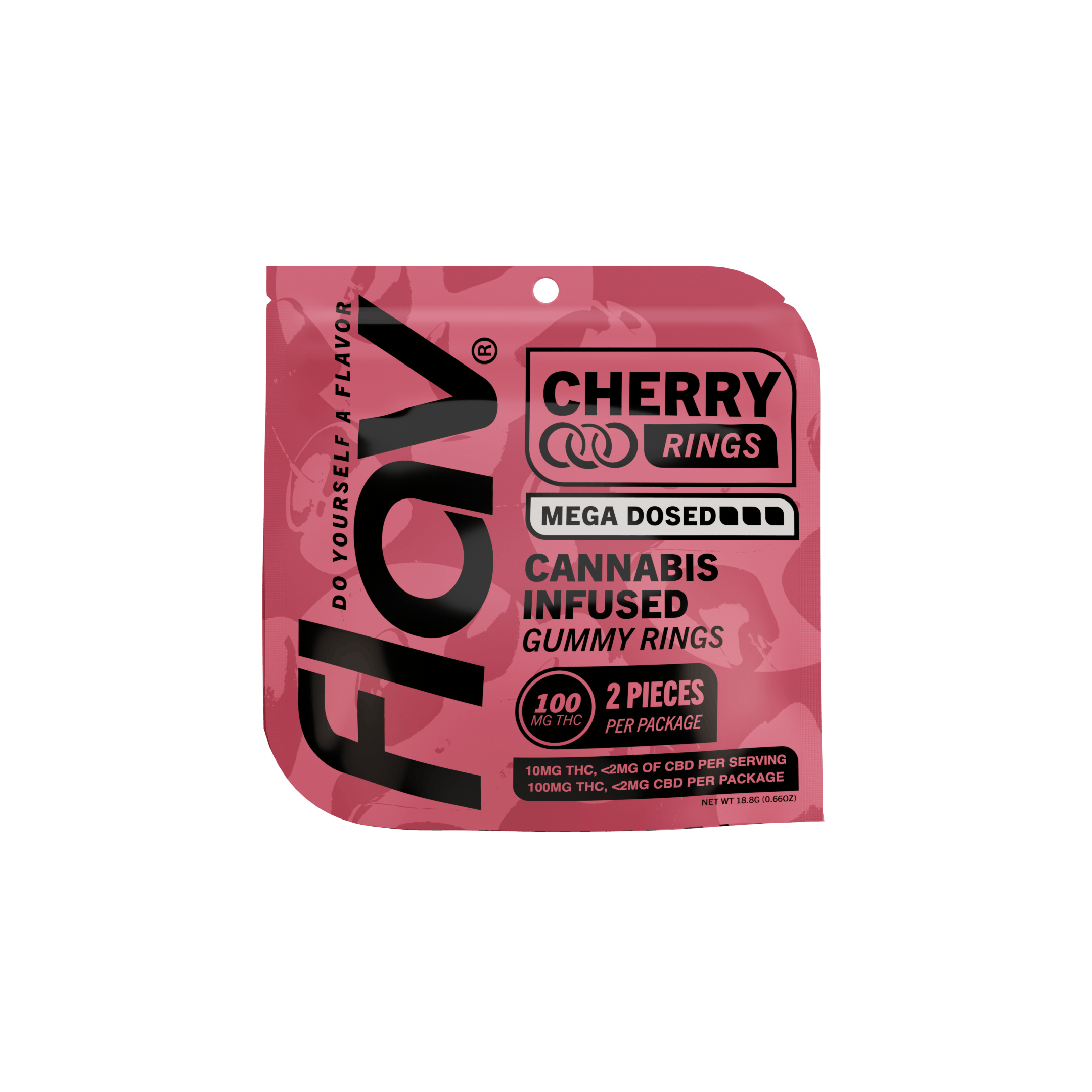 Flav | Cherry Mega Rings | 100mg | 2ct