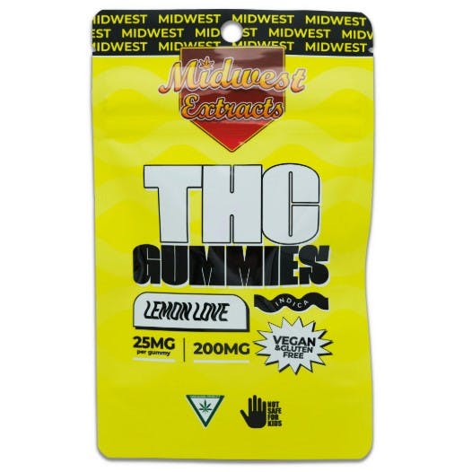 Midwest Extracts MIDWEST EXTRACTS | LEMON LOVE GUMMIES - 8PK | 200MG — EDIBLES