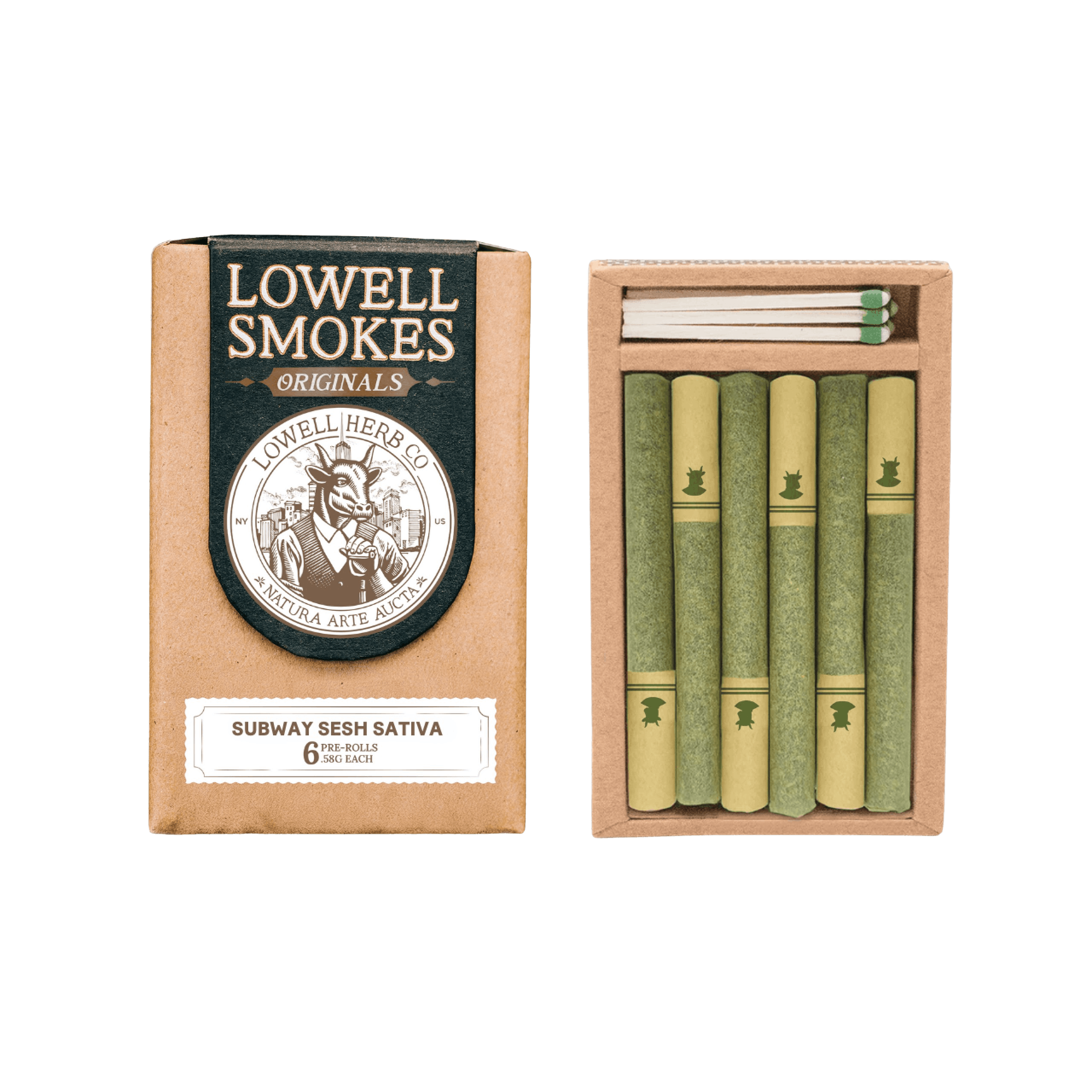 Lowell Smokes | Subway Sesh | 6 .6g Pre-Rolls | 3.5g