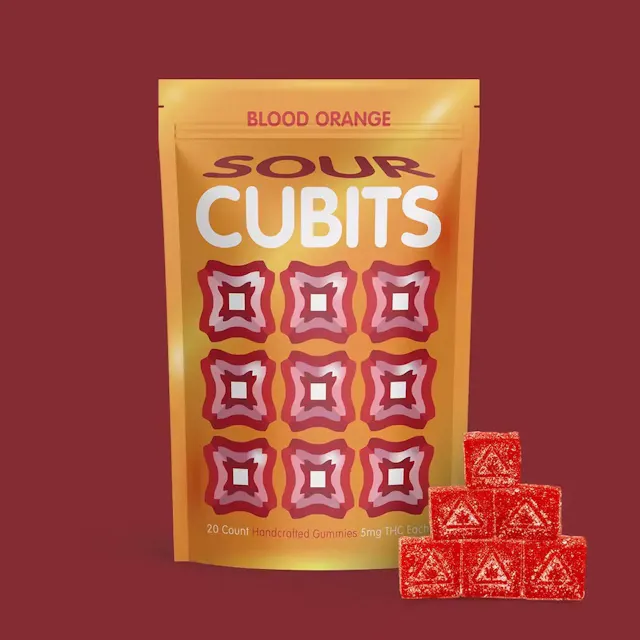 Cubits Sour Gummies Blood Orange 20pk/100mg (hybrid, 2.8g)