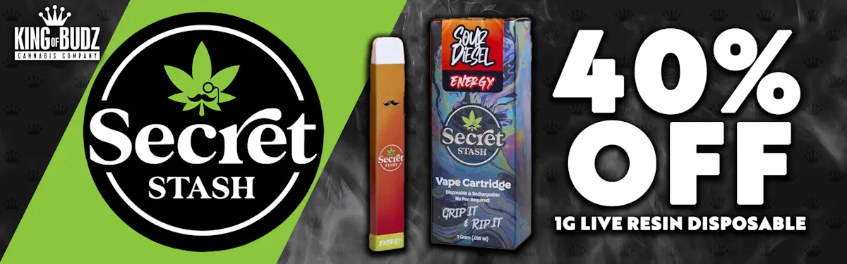 Secret Stash - 1g Live Resin Disposable - 40 Percent Off
