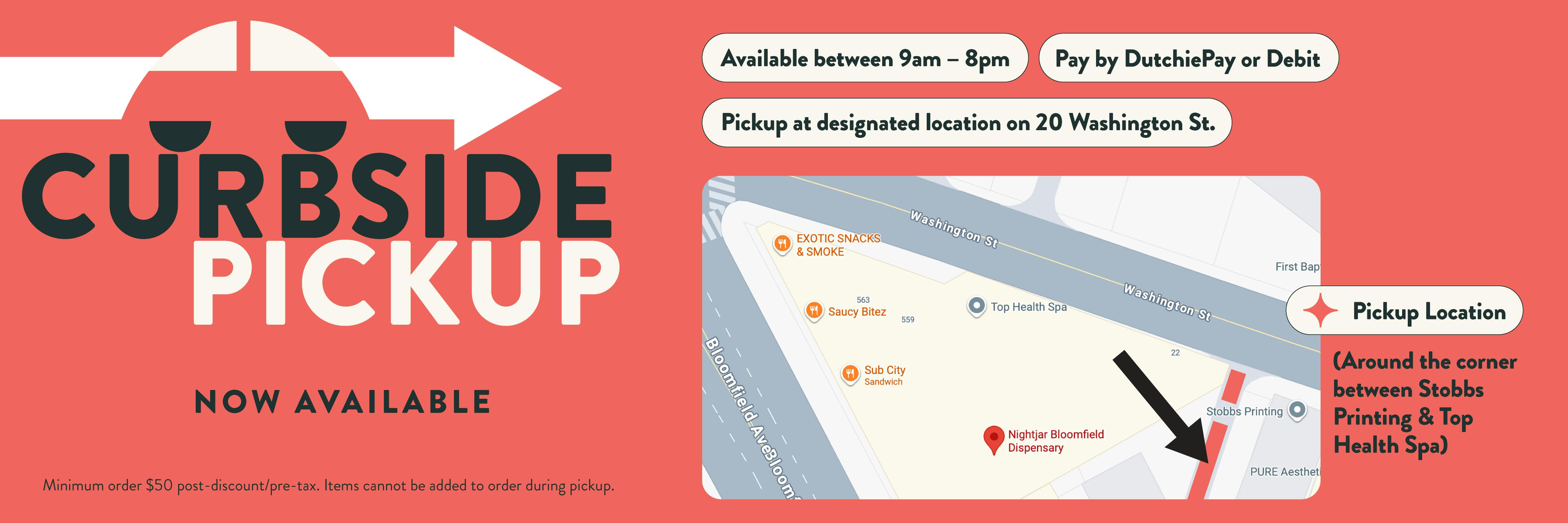 Curbside Pickup at Bloomfield NJ Cannabis Dispensary for Flower, Pre-Rolls, Vapes, Edibles, Gummies, Concentrates