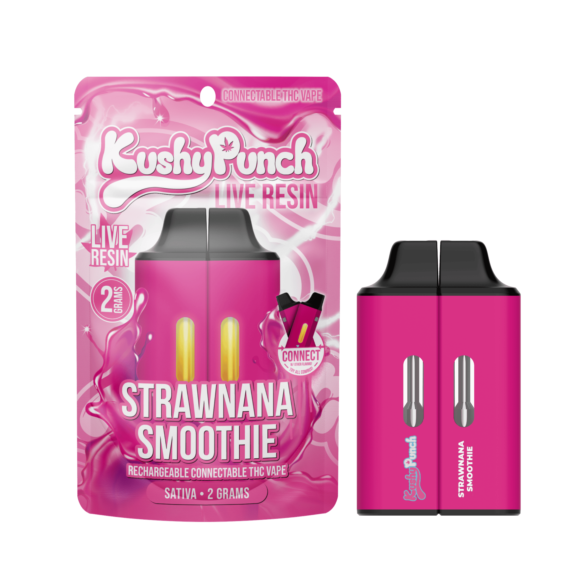 Kushy Punch Live Resin Disposable Click Strawnana Smoothie