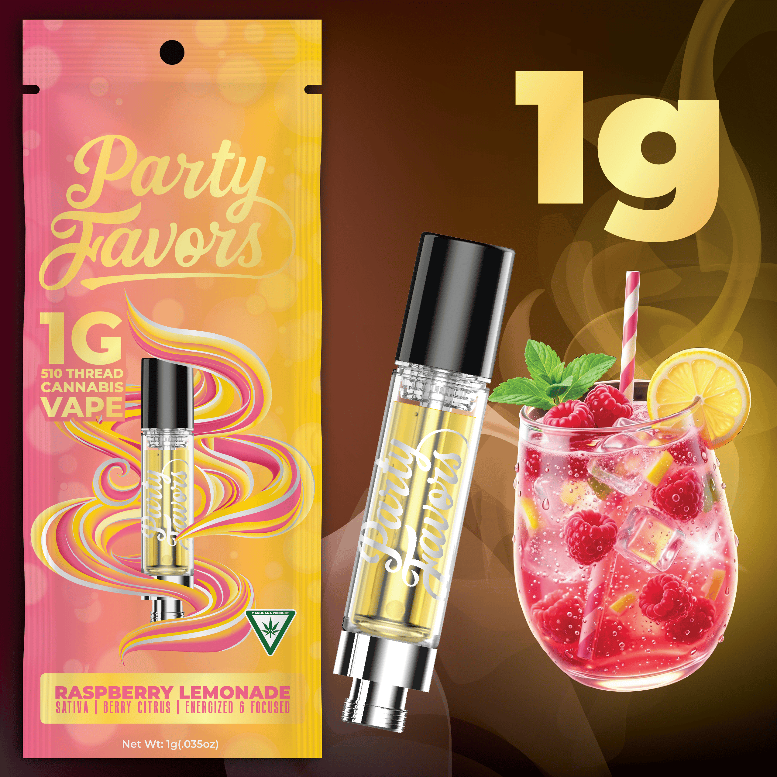 Party Favors - 1g Cart - Raspberry Lemonade
