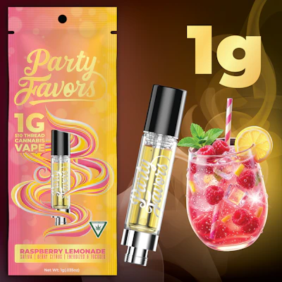 Party Favors - 1g Cart - Raspberry Lemonade - CARTRIDGES by Party Favors at King of Budz