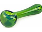 4.5" Spoon Hand Pipe Red Eye Glass - Green
