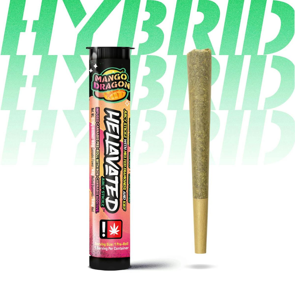 Photo of Hellavated Mango Dragon 0.75g Juicy Stickz Infused Preroll