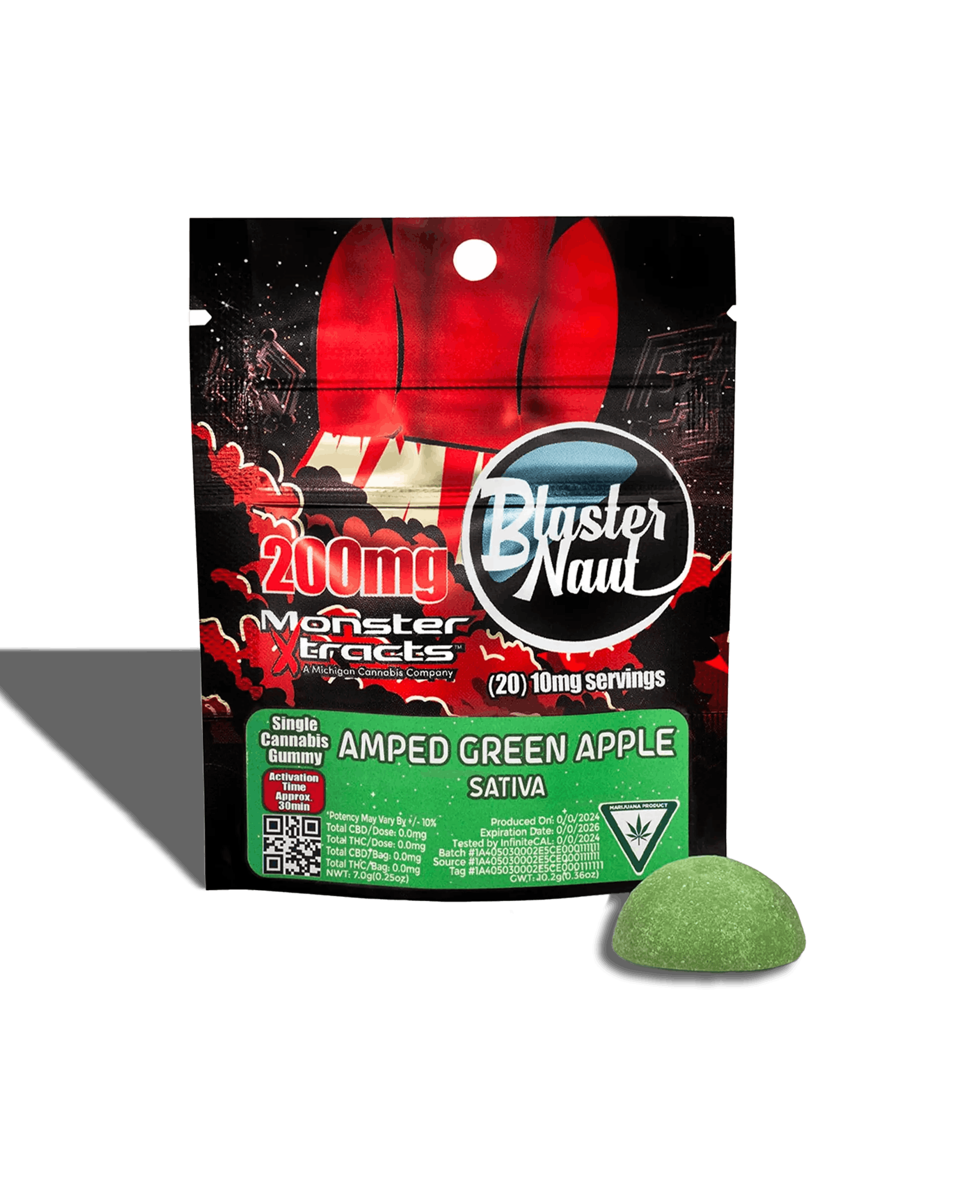 Product: MONSTER XTRACTS | BLASTER NAUT | AMPED GREEN APPLE | 200MG | SATIVA