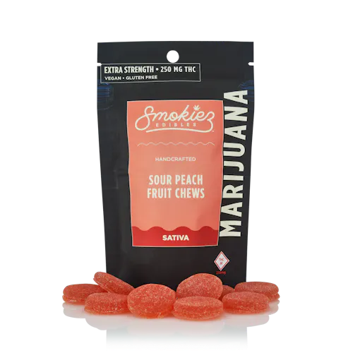 Sour Peach Sativa  100mg THC Fruit Chews-1