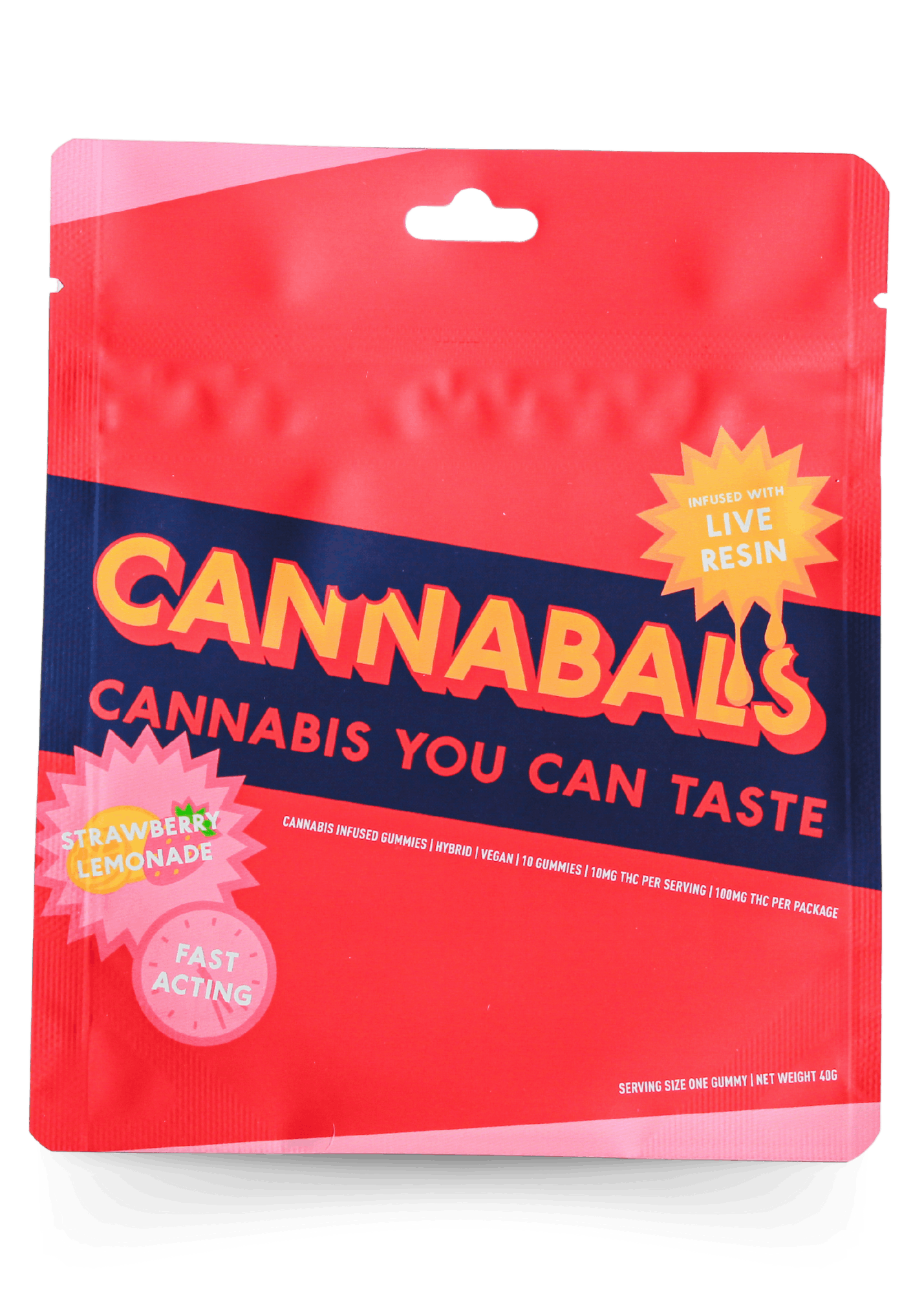 Cannabals Live Resin Gummies | 10 count (10mg each) | Strawberry Lemonade