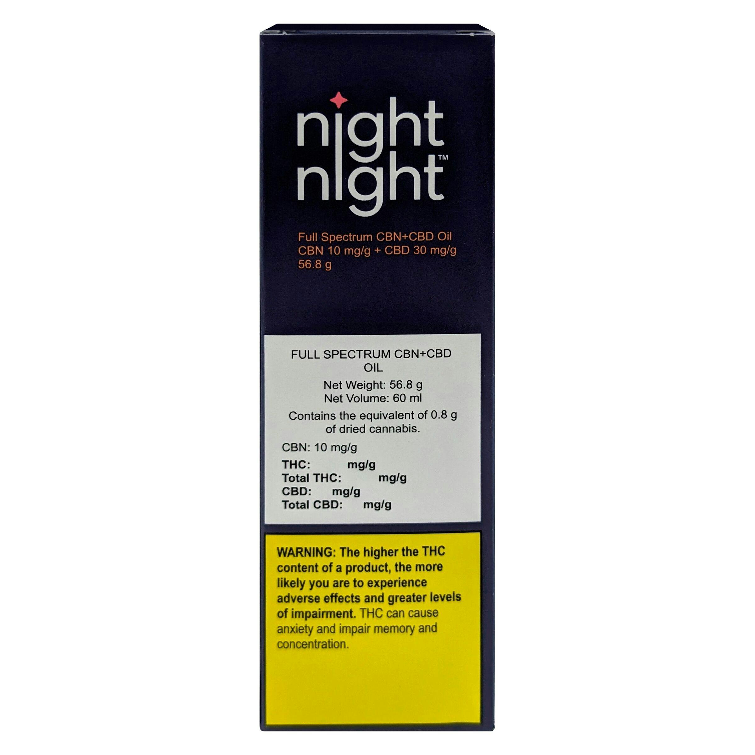 NightNight - Full Spectrum CBN+CBD Oil - 60ml | Sessions