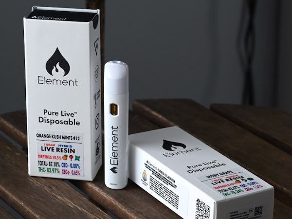 $33 Element Disposable 1g Pure Live Resin & 0.5g Pure Live Rosin Vapes 