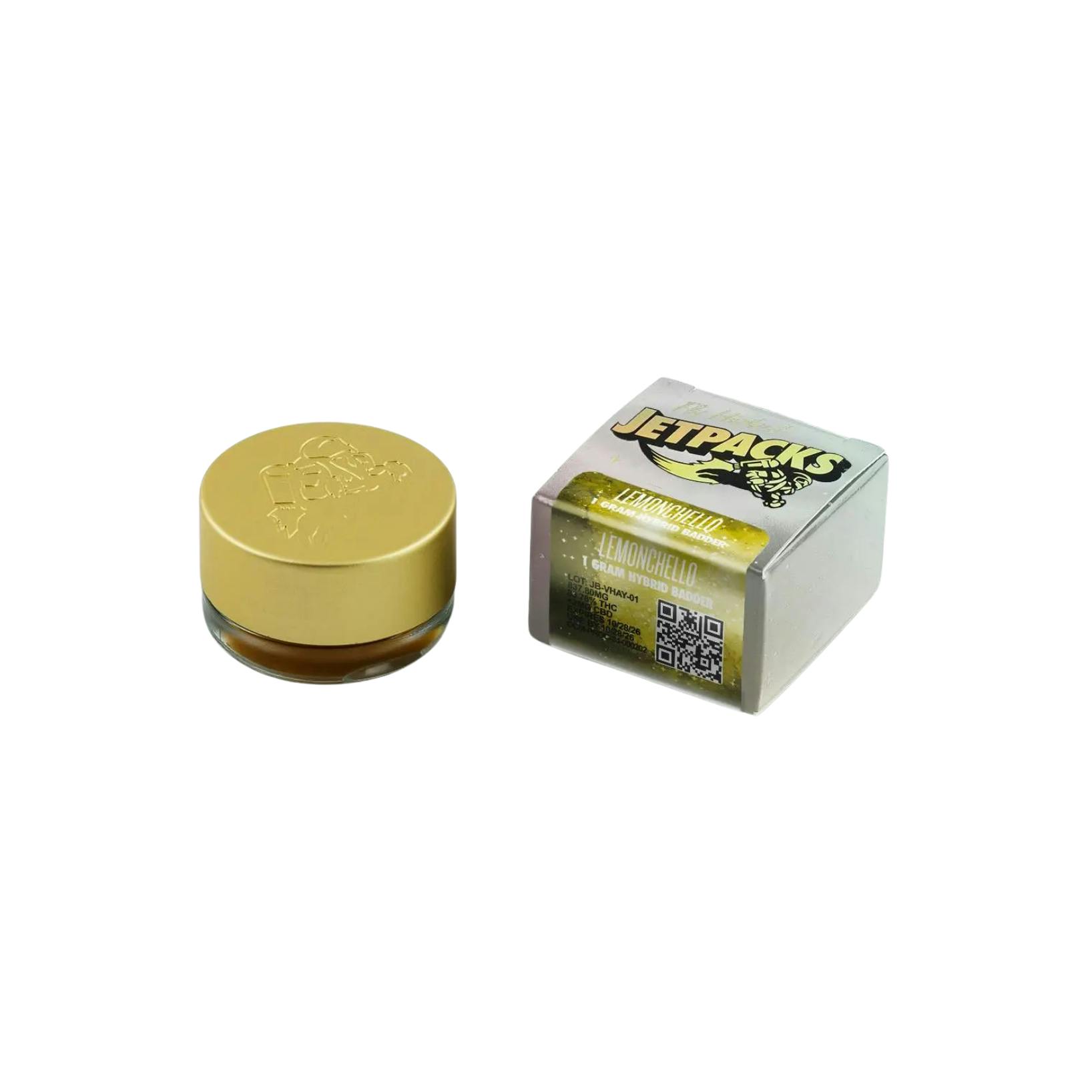 Jetpacks - Lemonchello Badder - 1gJetpacksHybridTHC: 83.78%4th of July Weekend! Spend $100 Get $15 off+6