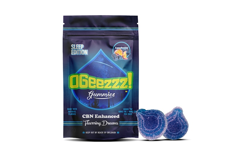 Ogeez Edibles: Aquaberry Gummy 2:1 CBN Ratio