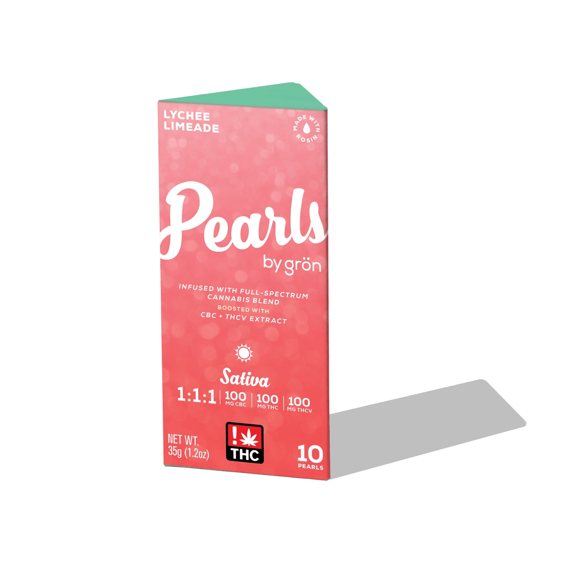 Gron | 1:1:1 Lychee Limeade Pearls - THC/THCV/CBC | Gummies 10 Pack | 100mg