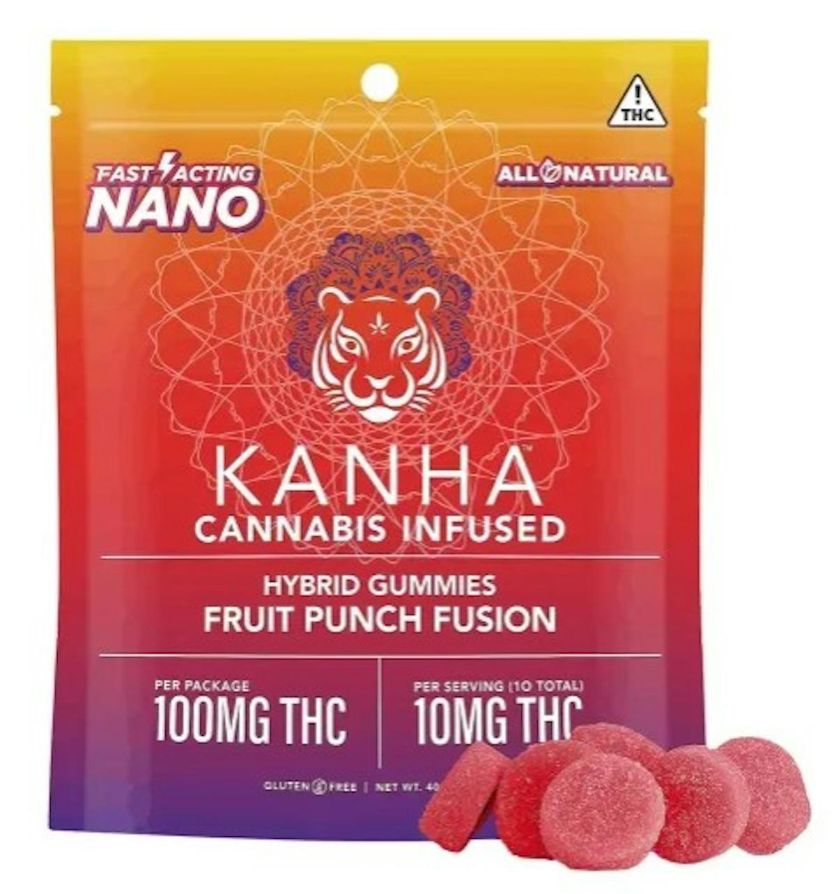 Photo of Kanha Nano Fruit Punch Fusion Gummies 100mg 10pk