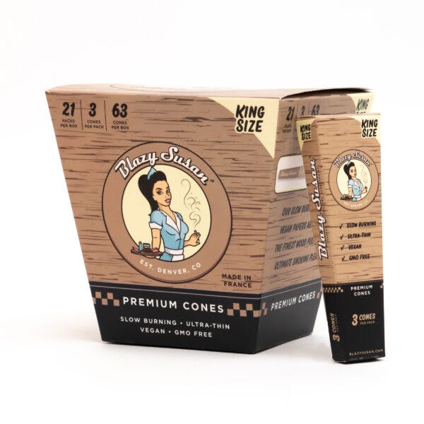 Blazy Susan | King Size Unbleached Pre-rolled Cones