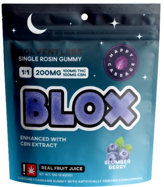 Happy Cabbage | BLOX | High Dose Gummy | Slumber Berry CBN | 100mg