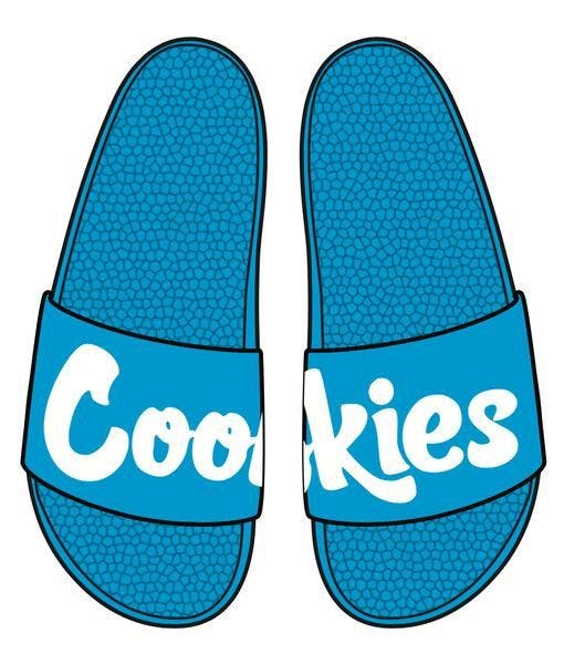 Cookies | Blue | Mint Faux Leather Slides | Men's