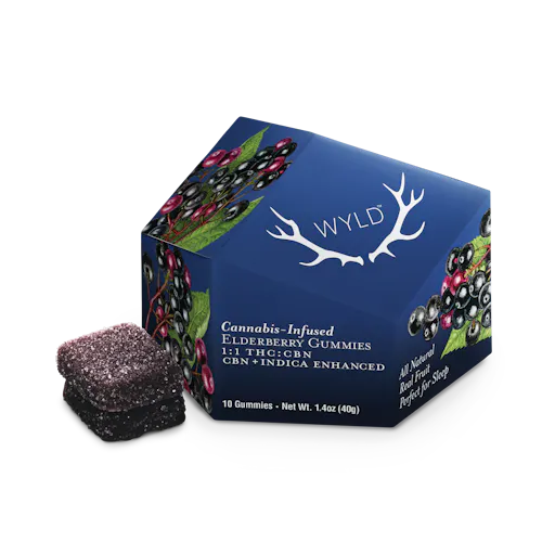 Elderberry 2:1 CBN + Indica Enhanced Gummies 10-Pack | 100mg-active