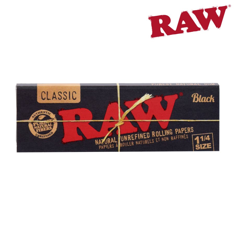 Raw - black rolling papers - 1¼