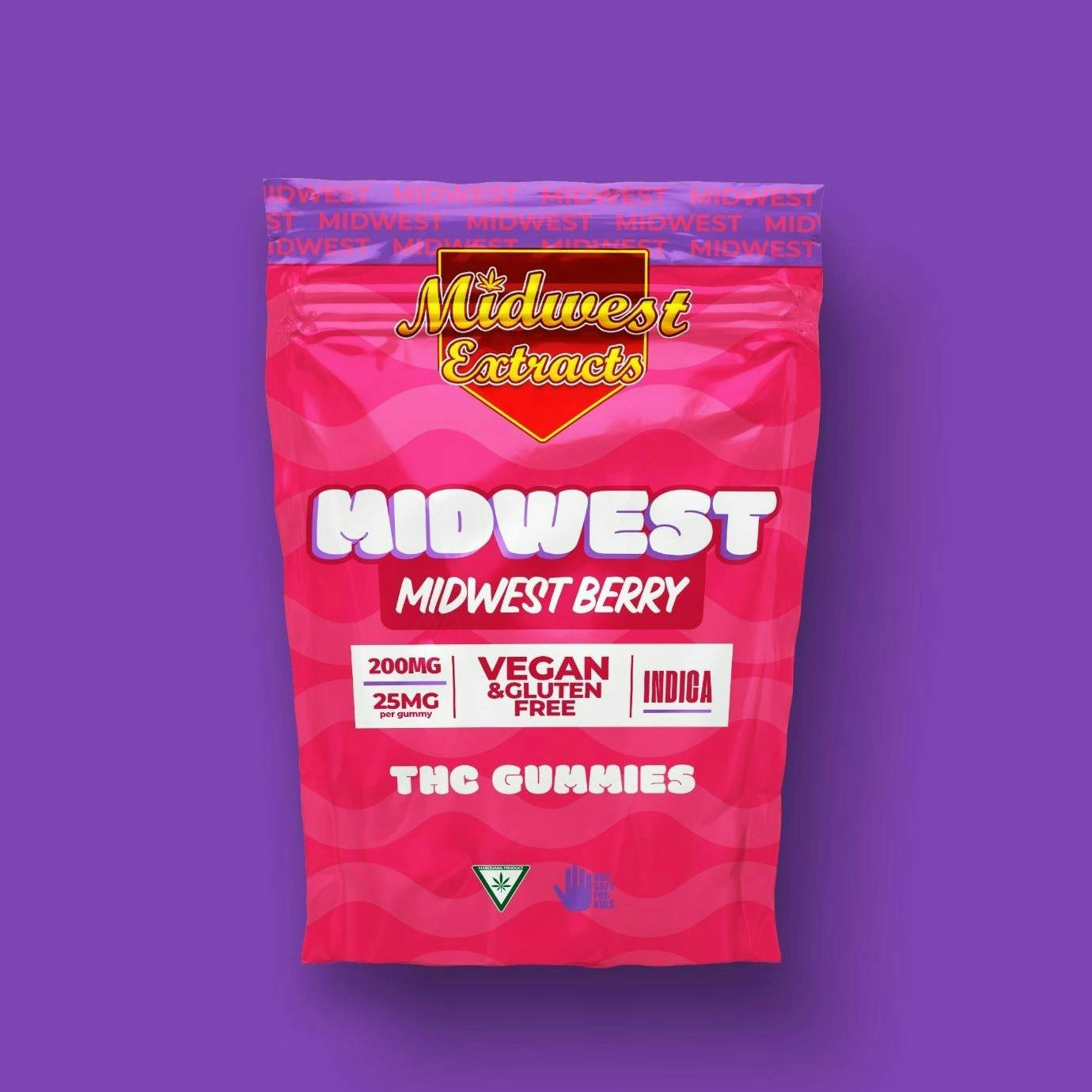 Product: Midwest Extracts | Gummies - 200mg - Midwest Berry (Indica)