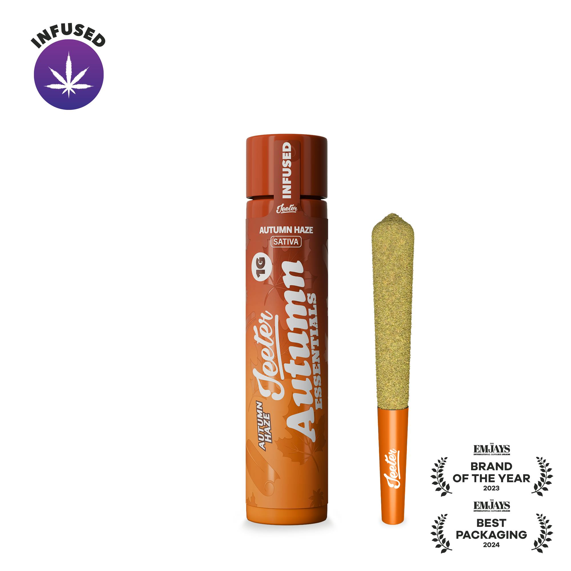 Jeeter Autumn Haze Infused W/ Liquid Diamonds, Rosin, Dusted In Kief Preroll - Sativa