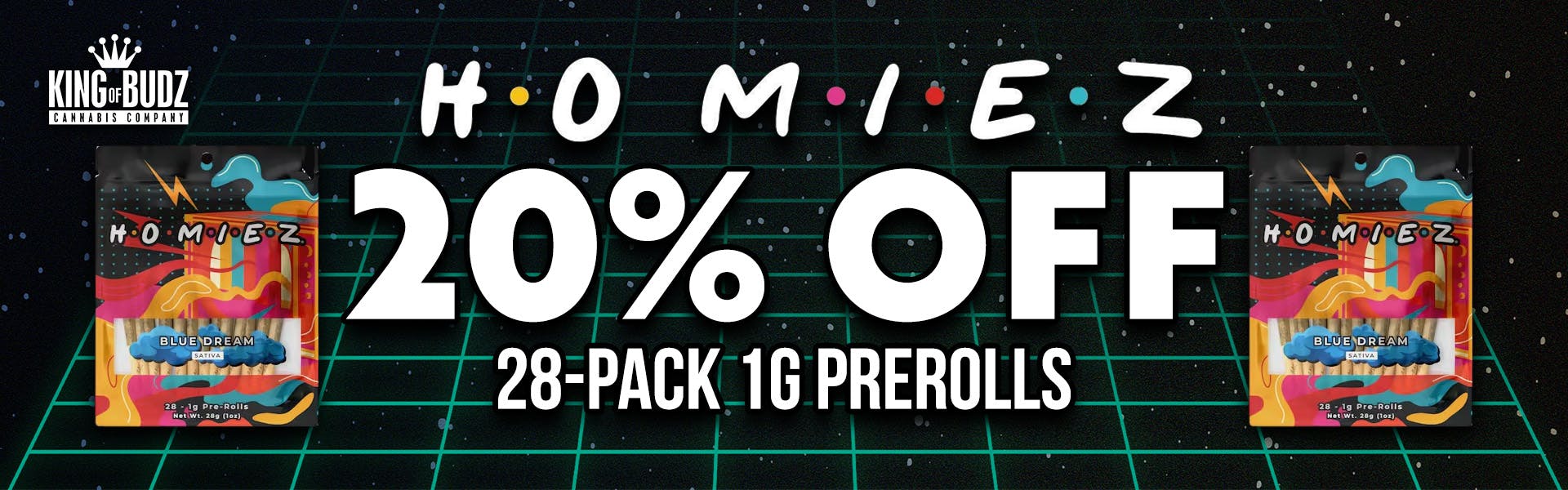 Homiez 28-Pack 1g Prerolls - 20 Percent OFF