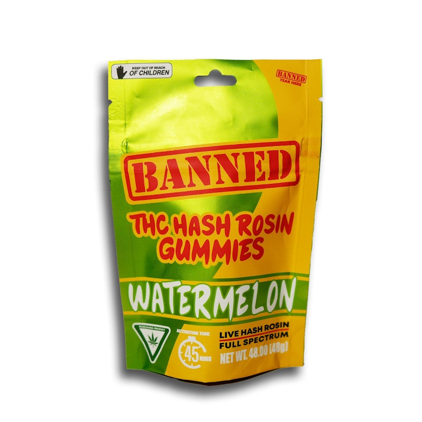 Banned - Watermelon 200mg Hash Rosin Gummies