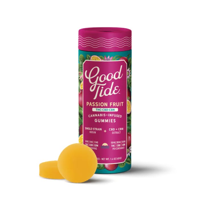 Product KR Good Tide Rosin Gummies - Passionfruit 1:1:1 (THC:CBD:CBN) 100mg