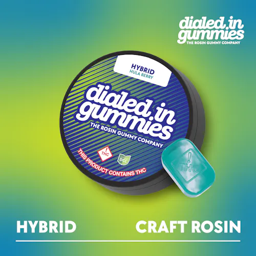 Dialed In Gummies | Hula Berry Solventless Rosin Gummies | 10pack | 100mg | Hybrid-1
