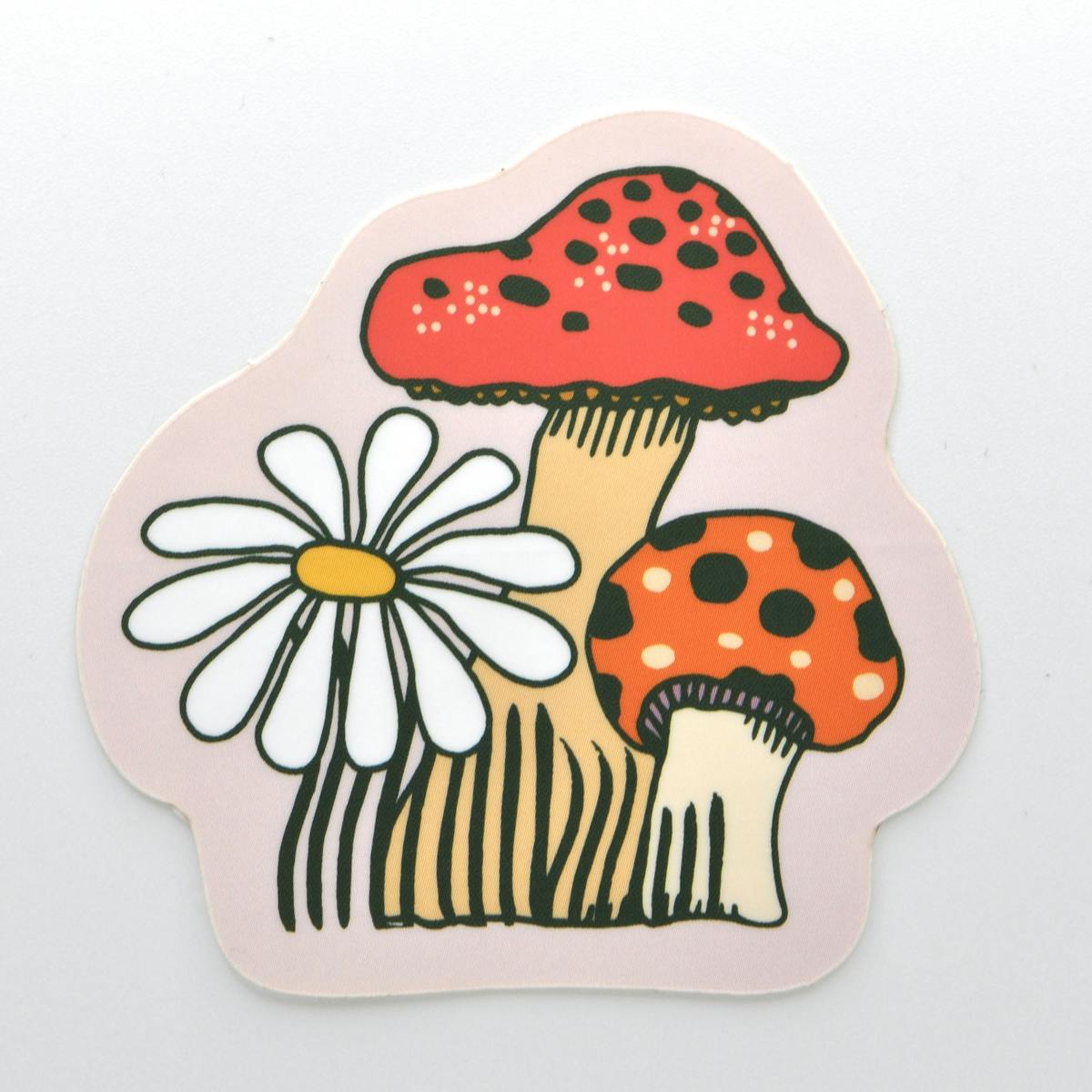 Image of Mushroom and Daisy | Vinyl Sticker