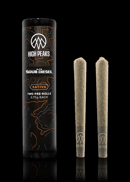 AJ's Sour Diesel | 2 Pack | Pre rolls Sativa | High Peaks