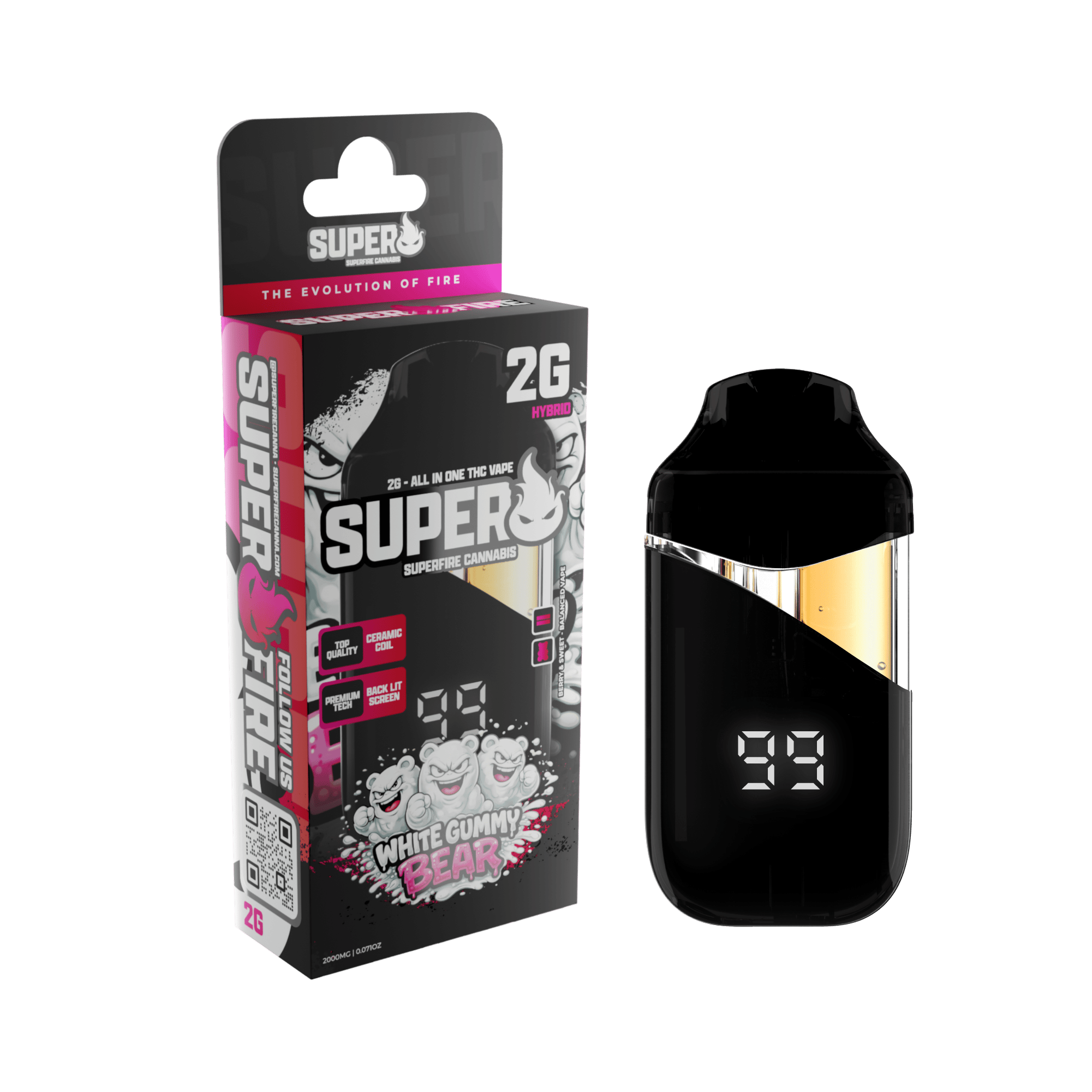 Superfire - 2g Disposable - White Gummy Bear (H)